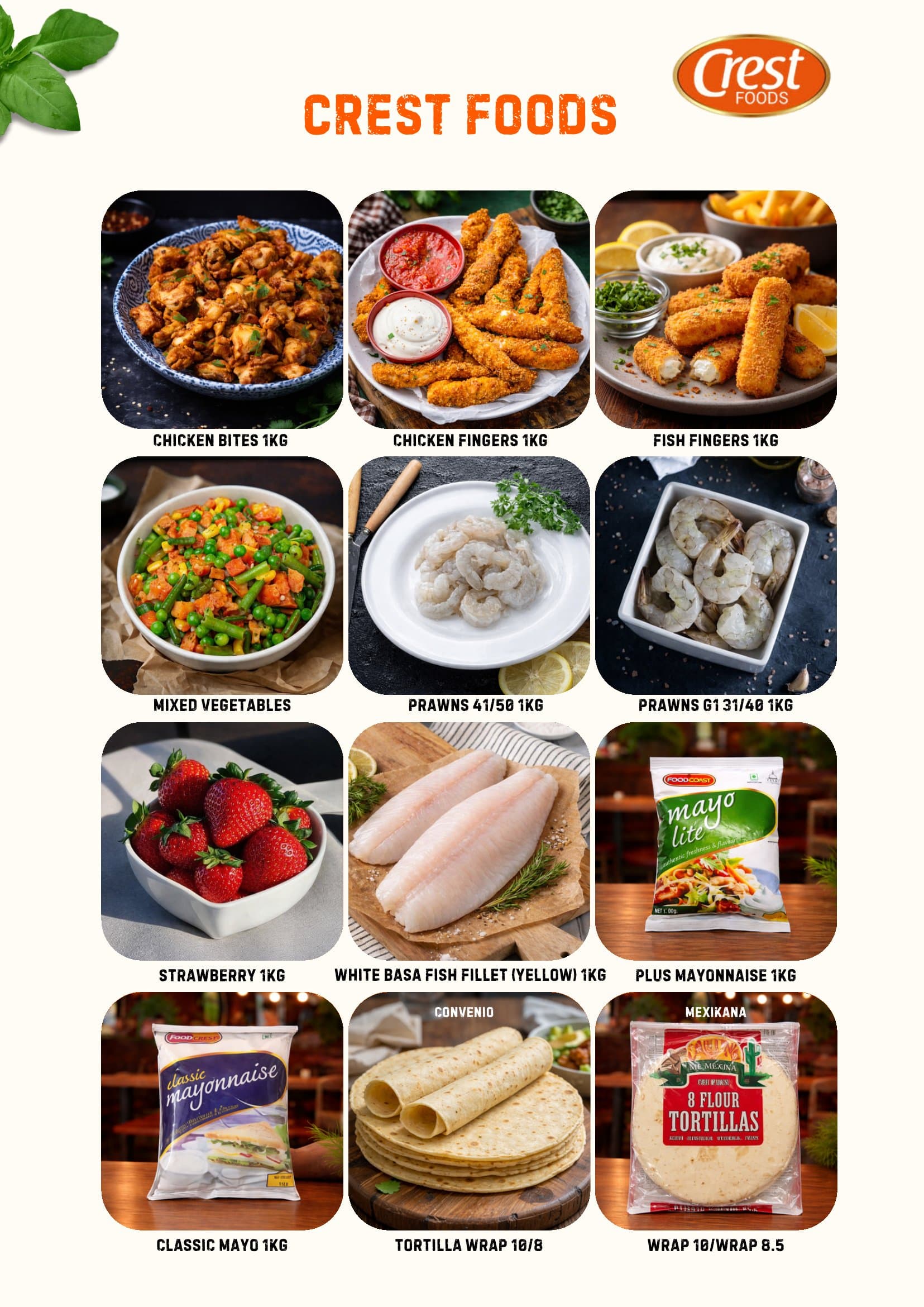 Crest Foods product range